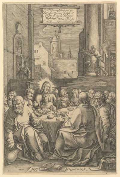 Das letzte Abendmahl, aus "Die Passion Christi" von Hendrick Goltzius