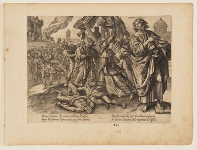 Das Martyrium des Heiligen Johannes, aus Das Martyrium Christi und der Apostel von Hendrick Goltzius