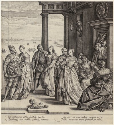 Venezianische Hochzeit [rechte Blatthälfte] von Hendrick Goltzius