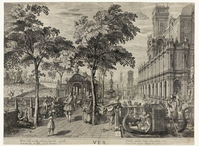 Frühling (Die vier Jahreszeiten) von Hendrick Hondius (I)