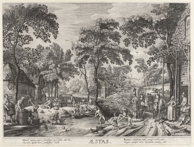 Sommer, eine Gesellschaft an einem Teich von Hendrick Hondius (I)