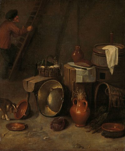 Stillleben in einem Stall von Hendrick Potuyl