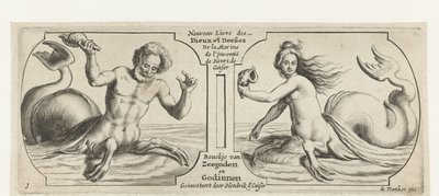 Zwei Fächer, in jedem ein Triton von Hendrick de Keyser (I)