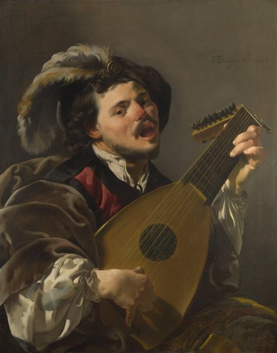 Ein Mann spielt Laute von Hendrick ter Brugghen