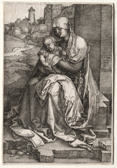 Die Jungfrau und das Kind sitzen an der Mauer von Hendrick ter Brugghen