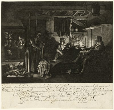 Jupiter und Merkur im Haus von Philemon und Baucis von Hendrick von Goudt