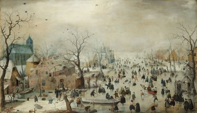 Winterlandschaft mit Schlittschuhläufern von Hendrik Avercamp