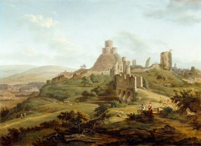 Blick auf Launceston Castle von Süden von Hendrik Frans de Cort