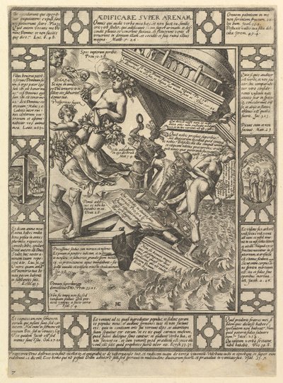 Aedificare Super Arenam, aus Allegorien des christlichen Glaubens, aus Christian und P..., 1575-1617 von Hendrik Goltzius