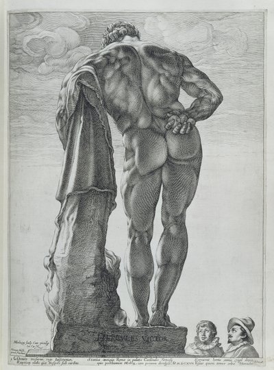 Rückansicht des Farnese-Herkules von Hendrik Goltzius