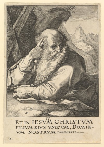 St. Andreas, aus Christus, die Apostel und St. Paulus mit dem Glaubensbekenntnis von Hendrik Goltzius