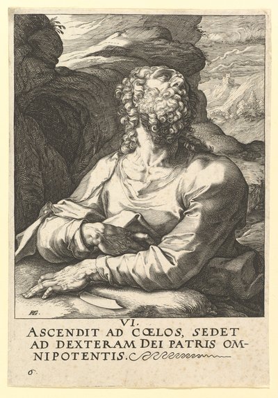 St. Bartholomäus, aus Christus, die Apostel und St. Paulus mit dem Glaubensbekenntnis, ca. 1589 von Hendrik Goltzius