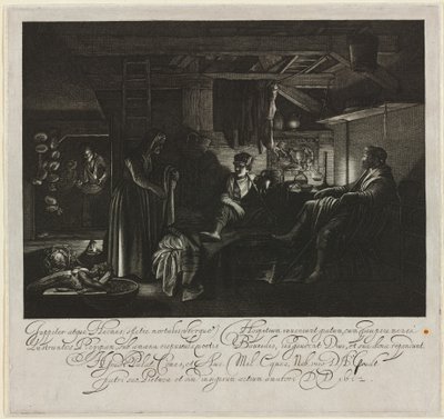 Jupiter und Merkur im Haus von Philemon und Baucis von Hendrik Goudt after Adam Elsheimer