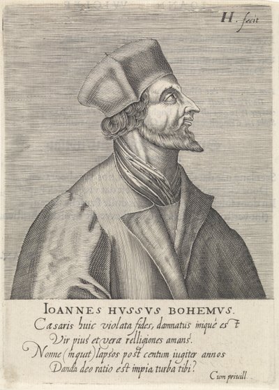 Porträt von Jan Hus, 1599 von Hendrik Hondius the Elder