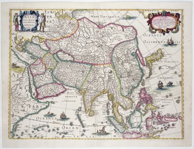 Allgemeine Karte einschließlich Arabien, Japan, der koreanischen Halbinsel und dem größten Teil des indonesischen Archipels, 1631 von Hendrik I Hondius