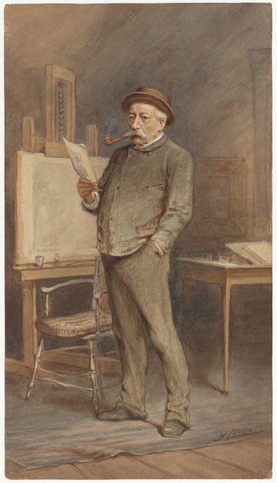 Porträt von Charles Rochussen in seinem Atelier von Hendrik Jan Carel Linse