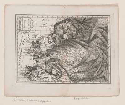 Karte von Europa, als Königin Europa nach der neuesten Einteilung von Hendrik Kloekhoff