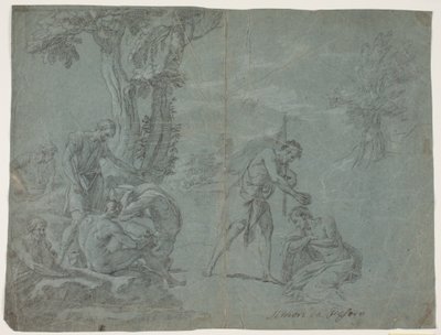Taufe Christi. Antikstudie nach einer Darstellung von Simone Cantarini von Hendrik Krock