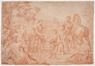Romulus und Remus. (Livius I, 4). Studie nach Carlo Marattis Gemälde in Sanssouci, Potsdam (ausgeführt 1692 für Niccolo Maria Pallavicini) von Hendrik Krock