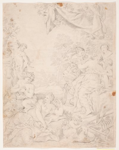 Silbernes Zeitalter. Studie nach Pietro da Cortonas Komposition in der Sala della Stuffa, Palazzo Pitti, Florenz von Hendrik Krock
