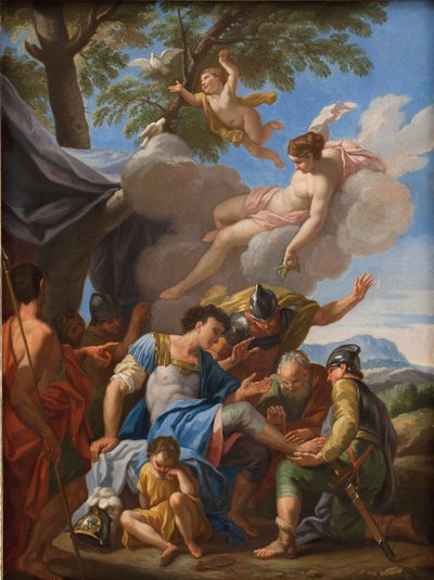 Venus bringt Heilkräuter für den verwundeten Aeneas von Hendrik Krock