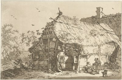Bauernhof mit einer Familie auf dem Hof von Hendrik Meijer