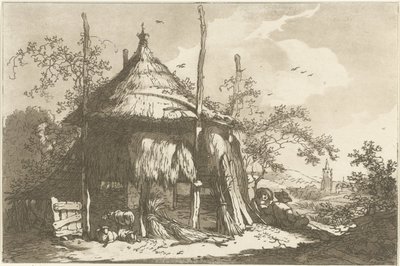Hirten bei einem Heuhaufen von Hendrik Meijer