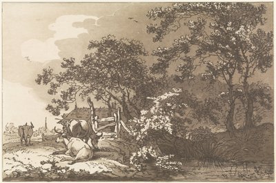 Landschaft mit Kühen von Hendrik Meijer