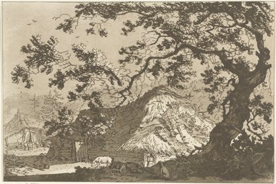 Landschaft mit zwei Bauernhöfen von Hendrik Meijer