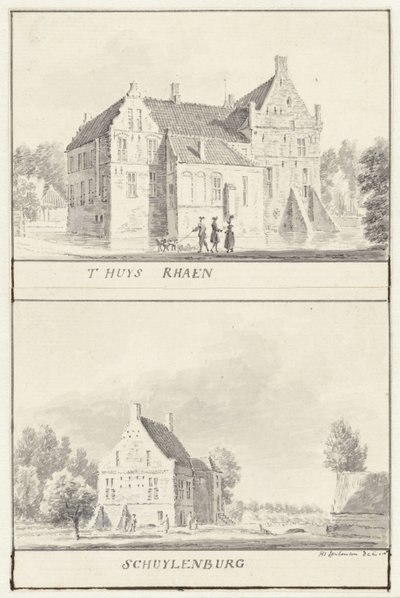 Die Havezathes Rhaan und Schuylenburg in Salland, Overijssel von Hendrik Spilman