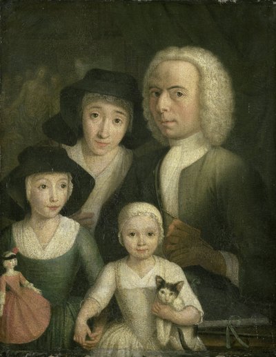 Selbstporträt mit seiner Frau Sanneke van Bommel und ihren zwei Kindern von Hendrik Spilman