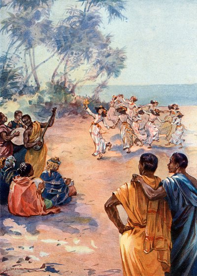 Ansicht von Tahiti unter der Herrschaft von Pomare IV (1813-1877) von Henri Gaston Darien