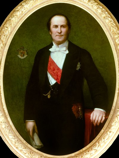 Porträt von Baron Eugene-Georges Haussmann, Präfekt von Paris (1809-1891) (Detail) von Henri Lehmann
