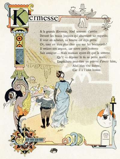 Illustration für "Alphabet der guten Beispiele", ca. 1890 von Henri (1858 1924) Gray