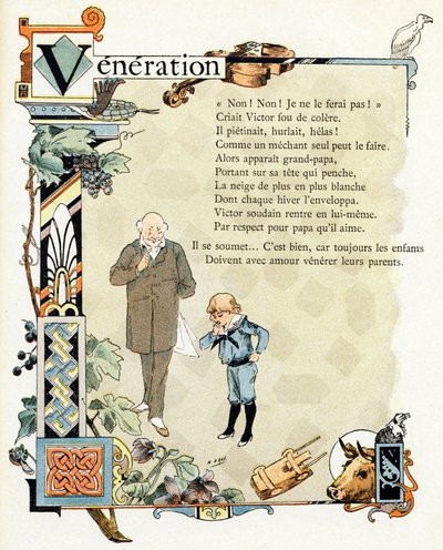 Illustration für "Alphabet der guten Beispiele", ca. 1890 (Gravur) von Henri (1858 1924) Gray