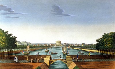 Paris, das Becken von La Villette von Henri (after) Courvoisier Voisin