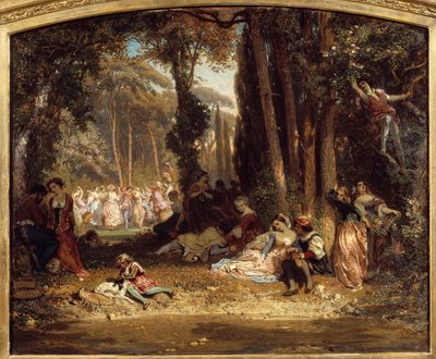 Frühlingsfest in der Toskana. Gemälde von Henri Baron (1816-1885) von Henri Baron