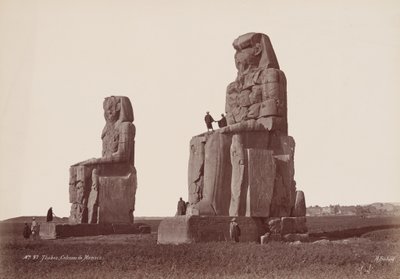 Theben, Kolosse von Memnon, 1870er von Henri Béchard