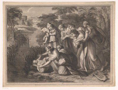 Moses wird von der Tochter des Pharao gefunden von Henri Bonnart