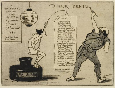 Japaner auf einem Tintenfass von Henri Charles Guérard