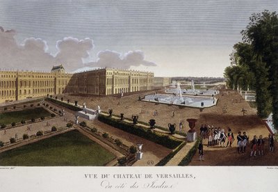 Schloss Versailles auf der Seite der Gärten - in „Views of Paris“ von Courvoisier von Henri Courvoisier Voisin