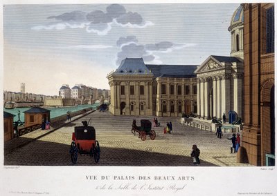 Palais des Beaux-Arts und des Instituts, um 1820 - in „Vues de Paris“ von Courvoisier von Henri Courvoisier Voisin