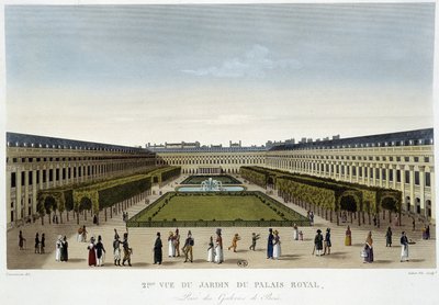 Ansicht des Gartens des Königspalastes - in „Views of Paris“ von Courvoisier von Henri Courvoisier Voisin