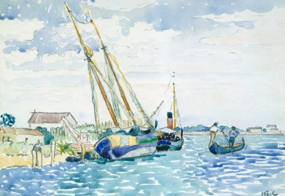 Meereslandschaft (Boote in der Nähe von Venedig), 1903 von Henri Edmond Cross