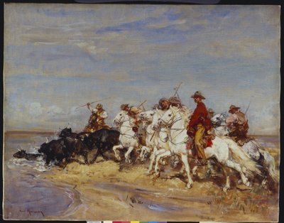 Das Vieh zusammentreiben von Henri Emilien Rousseau