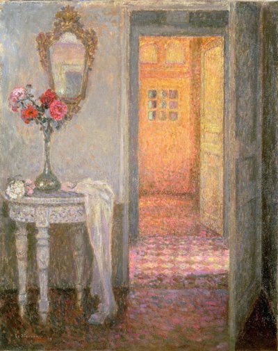 Innenraum eines Flurs von Henri Eugene Augustin Le Sidaner