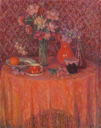 Der Tisch, Harmonie in Rot von Henri Eugene Augustin Le Sidaner