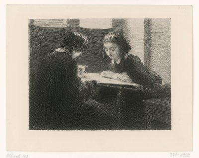 Stickerinnen. Zwei Damen am Tisch von Henri Fantin-Latour