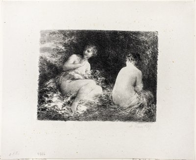 Badende Frauen, zweite mittlere Platte von Ignace Henri Jean Fantin Latour