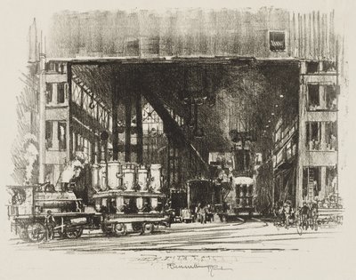 Englische Kriegsarbeit: Die Urnen, Große Granaten gießen von Ignace Henri Jean Fantin Latour